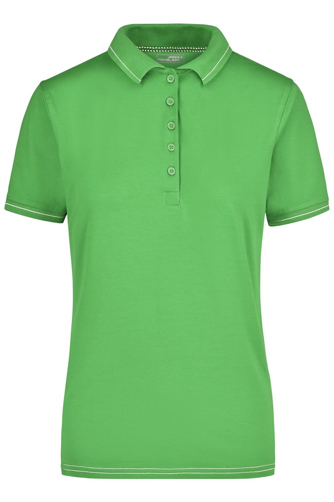Ladies' Elastic Polo - Lime-green/white (ca. Pantone 381U
white)