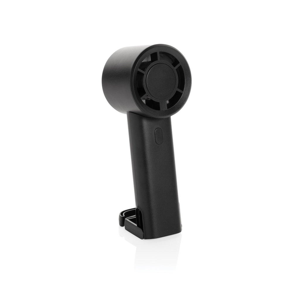 Twist wiederaufladbarer tragbarer Ventilator aus RCS rABS - schwarz (± PMS Black)